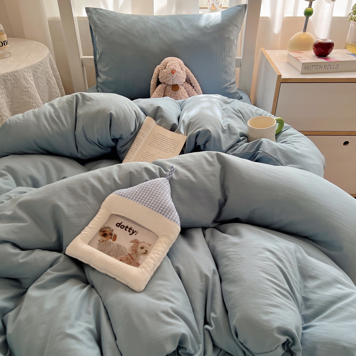 91家纺网 家纺一手货源 找家纺 缦绣阁家纺 2026新款亲肤水洗棉纯色四件套床单被罩被套单件学生宿舍上下铺单人三件套 纯色墨兰