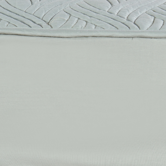 91家纺网 家纺一手货源 找家纺 沁童儿童用品店 2026新款全棉纯棉绗绣夹棉花床笠单件单床笠 绿灰