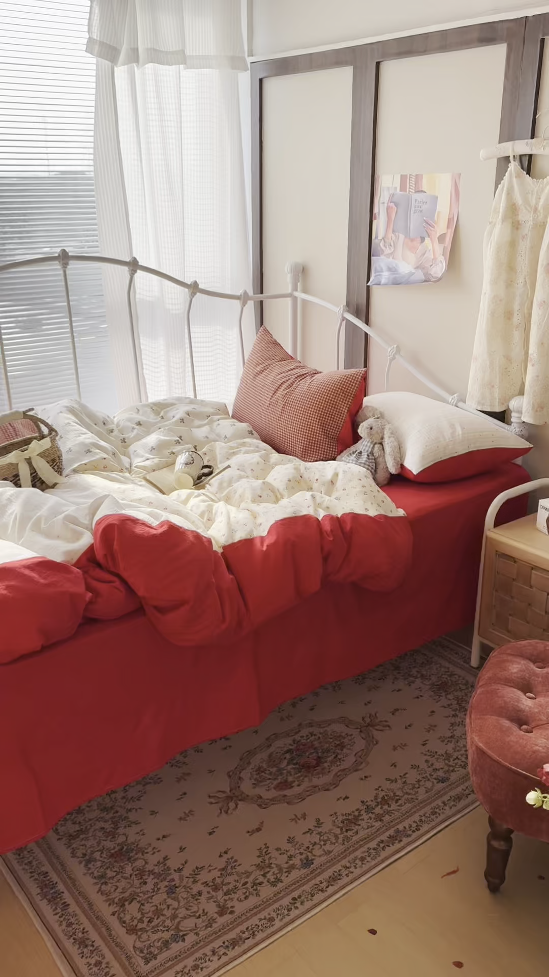 91家纺网 家纺一手货源 找家纺 轻奢坊 2026春夏新款皱皱纱双层纱拼接复古四件套-集梦 集梦彩虹