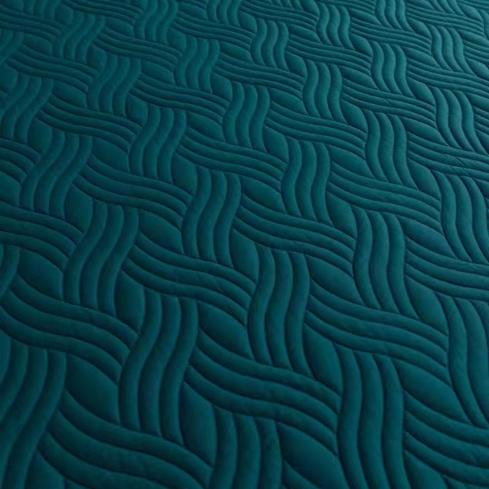 91家纺网 家纺一手货源 找家纺 沁童儿童用品店 2026新款全棉纯棉绗绣夹棉花床笠单件单床笠 深绿