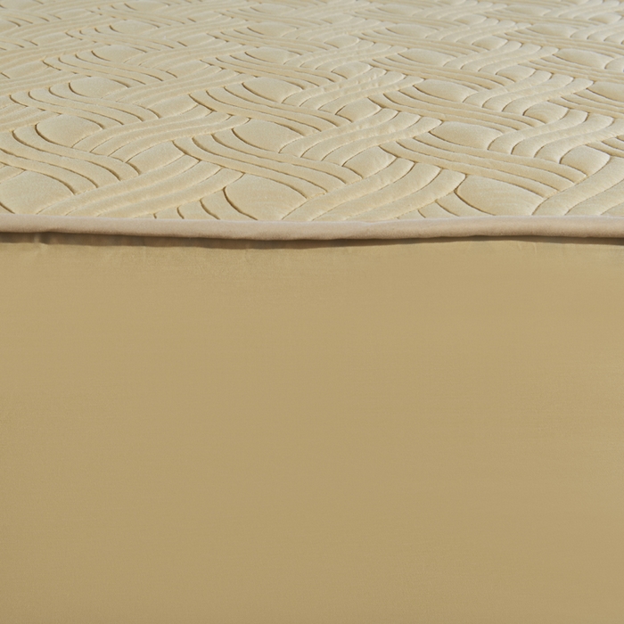 91家纺网 家纺一手货源 找家纺 沁童儿童用品店 2026新款全棉纯棉绗绣夹棉花床笠单件单床笠 驼色