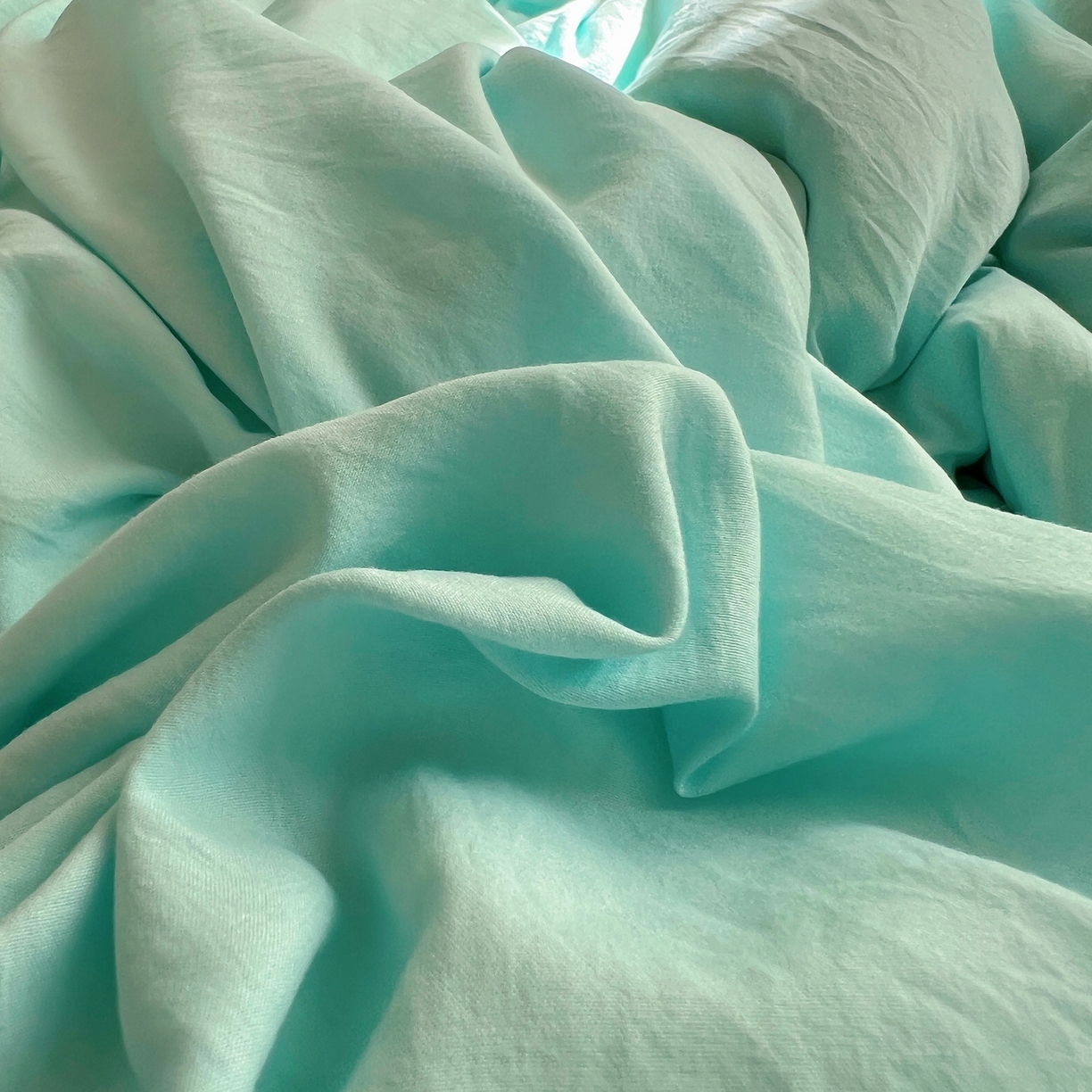 91家纺网 家纺一手货源 找家纺 缦绣阁家纺 2026新款亲肤水洗棉纯色四件套床单被罩被套单件学生宿舍上下铺单人三件套 纯色水绿