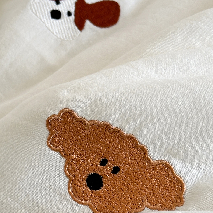 91家纺网 家纺一手货源 找家纺 （总）一加一 2026新款全棉双层纱刺绣大豆夏被-棉纱萌趣