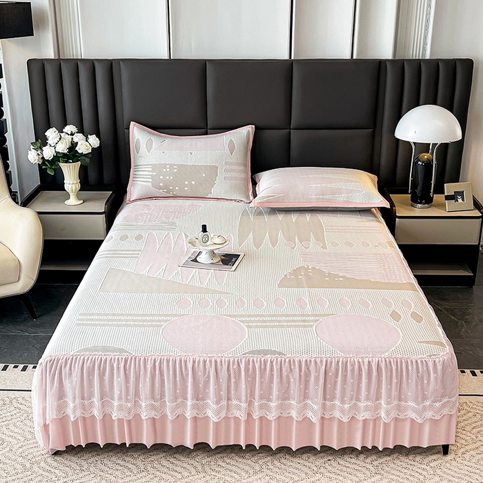 91家纺网 家纺一手货源 找家纺 （总）宜派家纺 2026新款碳光绣花凉感冰藤席凉席三件套凉席冰丝席三件套竹席席藤席草席凉感席空调席PE席学生宿舍