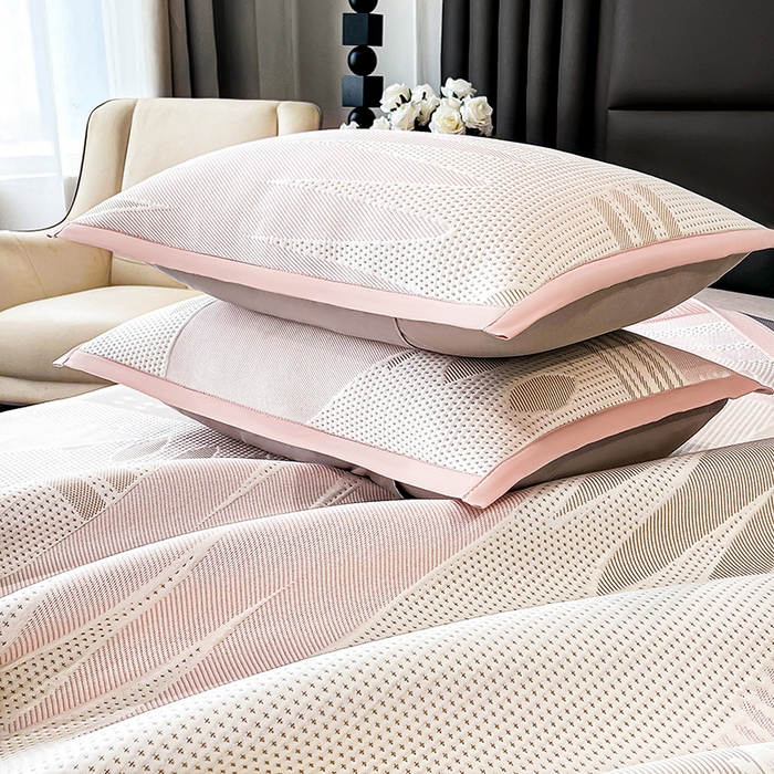 91家纺网 家纺一手货源 找家纺 （总）宜派家纺 2026新款几何PE凉感丝床裙款凉席三件套