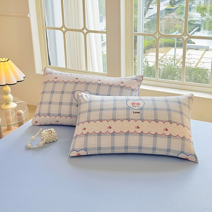 91家纺网 家纺一手货源 找家纺 悠米悠家 2026新款亲肤舒适木棉双层纱印花四件套 告白气球