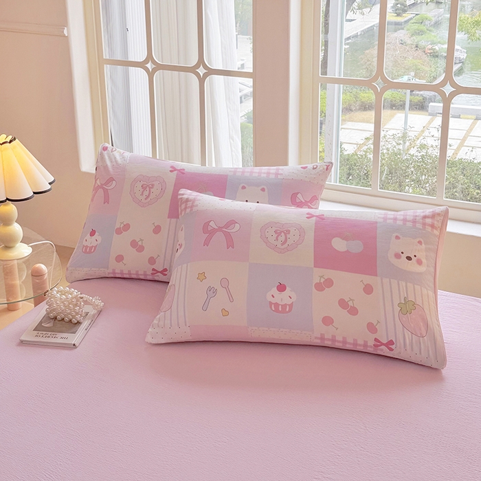 91家纺网 家纺一手货源 找家纺 悠米悠家 2026新款亲肤舒适木棉双层纱印花四件套 趣味乐园