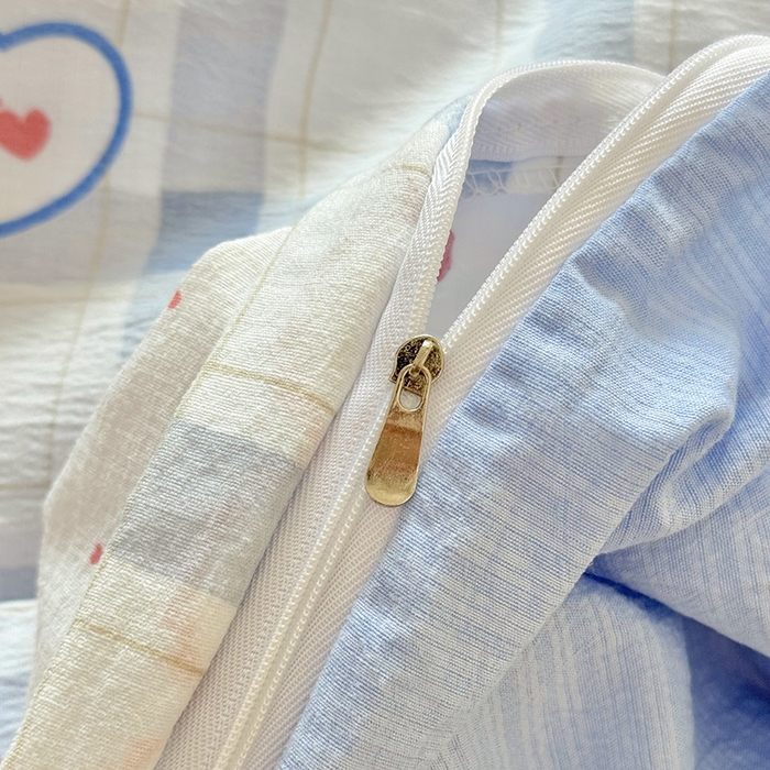 91家纺网 家纺一手货源 找家纺 悠米悠家 2026新款亲肤舒适木棉双层纱印花四件套 告白气球