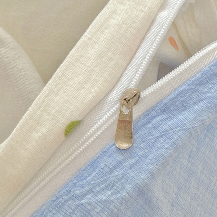 91家纺网 家纺一手货源 找家纺 悠米悠家 2026新款亲肤舒适木棉双层纱印花四件套 南瓜田园记