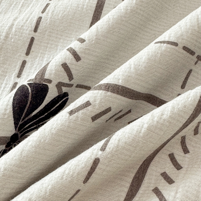 91家纺网 家纺一手货源 找家纺 悠米悠家 2026新款亲肤舒适木棉双层纱印花四件套 格调蝶韵