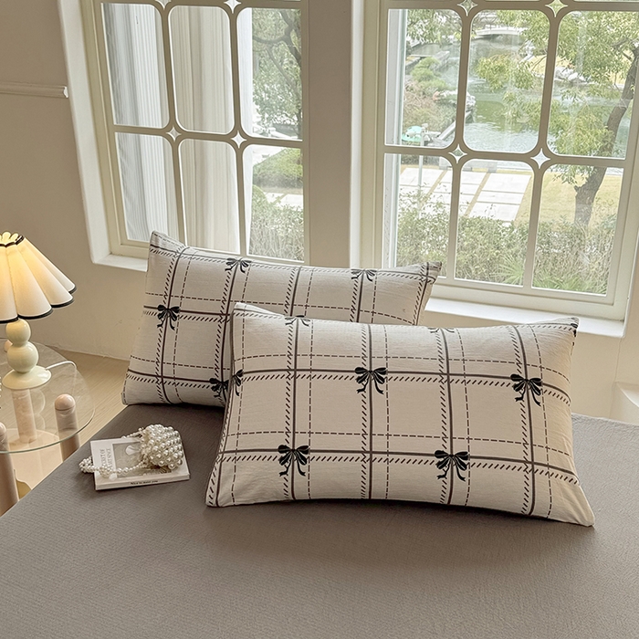 91家纺网 家纺一手货源 找家纺 悠米悠家 2026新款亲肤舒适木棉双层纱印花四件套 格调蝶韵