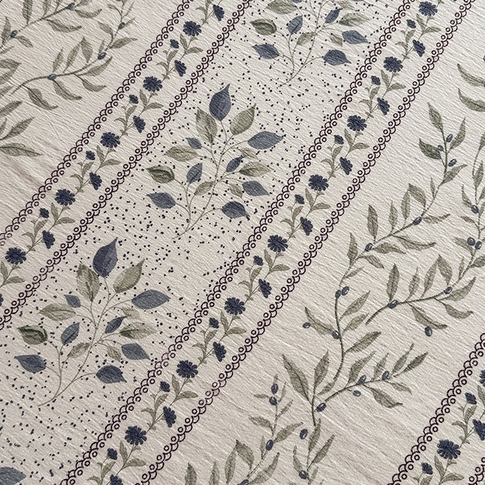 91家纺网 家纺一手货源 找家纺 悠米悠家 2026新款亲肤舒适木棉双层纱印花四件套 青屿花园