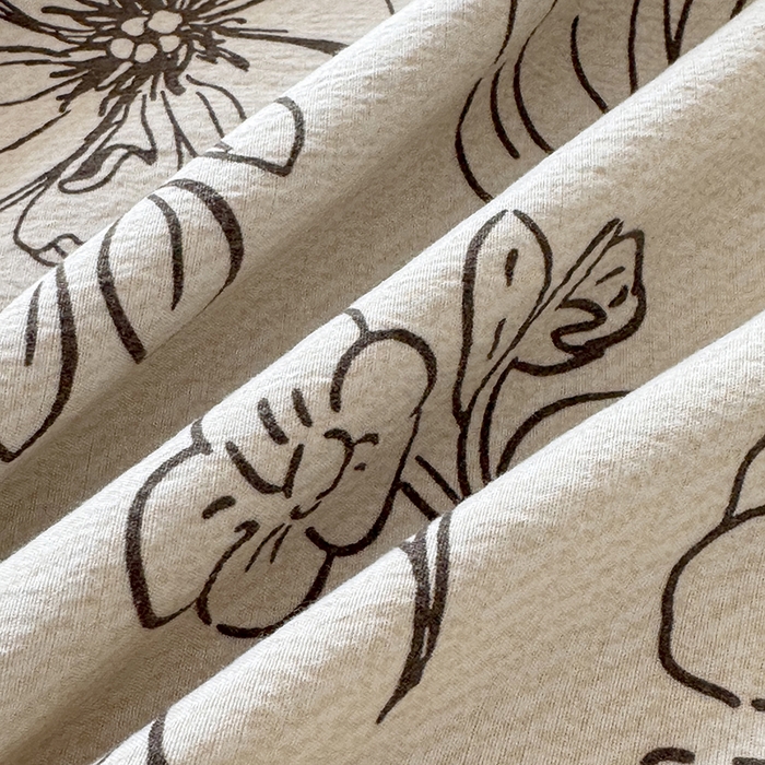 91家纺网 家纺一手货源 找家纺 悠米悠家 2026新款亲肤舒适木棉双层纱印花四件套 墨色花卉