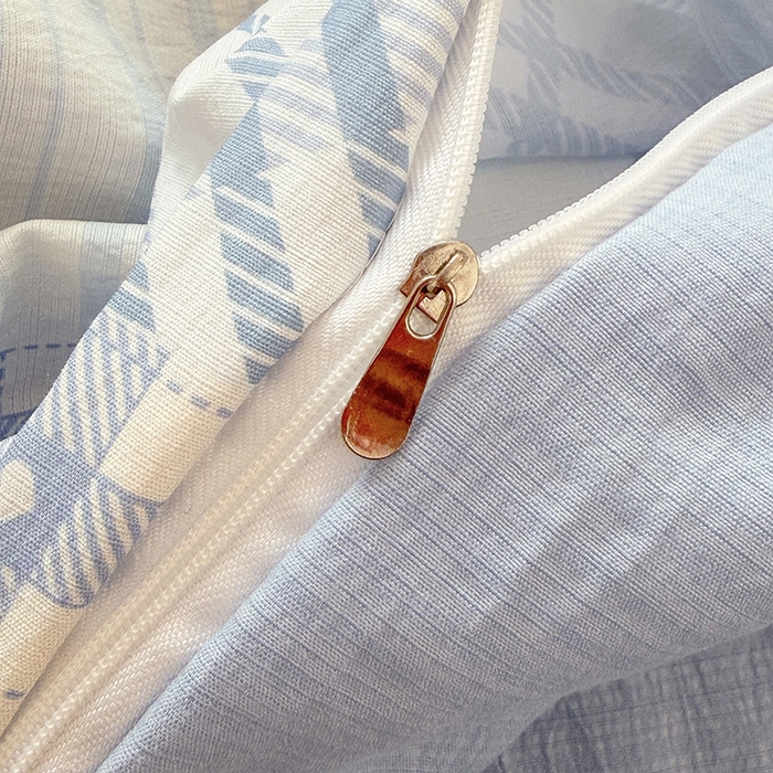 91家纺网 家纺一手货源 找家纺 悠米悠家 2026新款亲肤舒适木棉双层纱印花四件套 海盐甜玫梦