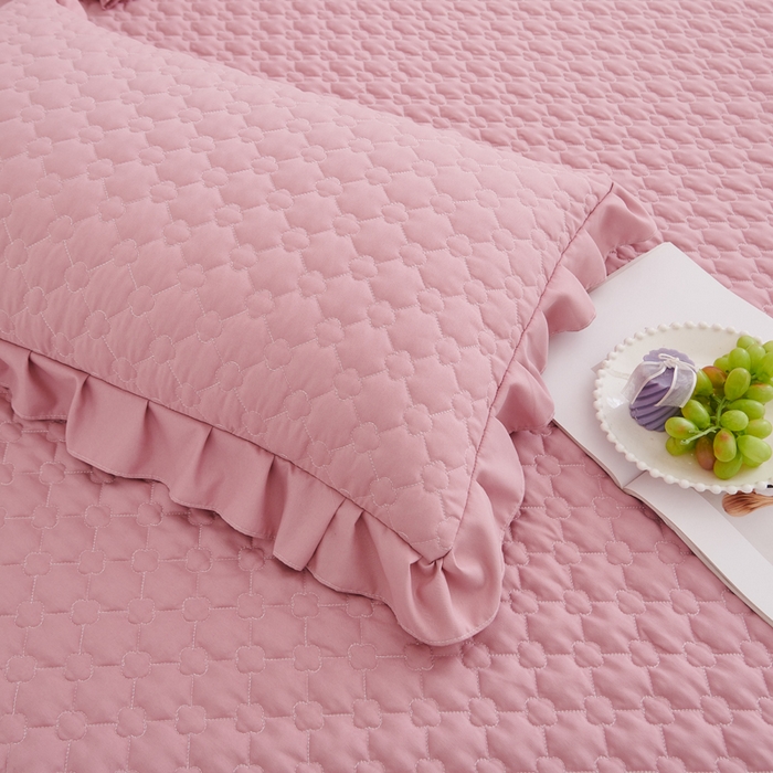 91家纺网 家纺一手货源 找家纺 沁童儿童用品店 2026新款高克重磨毛床裙 粉色