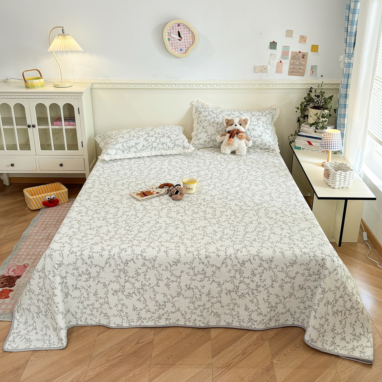 91家纺网 家纺一手货源 找家纺 优悦生活馆 2026新款花边款锦氨凉感丝夏被 紫雾