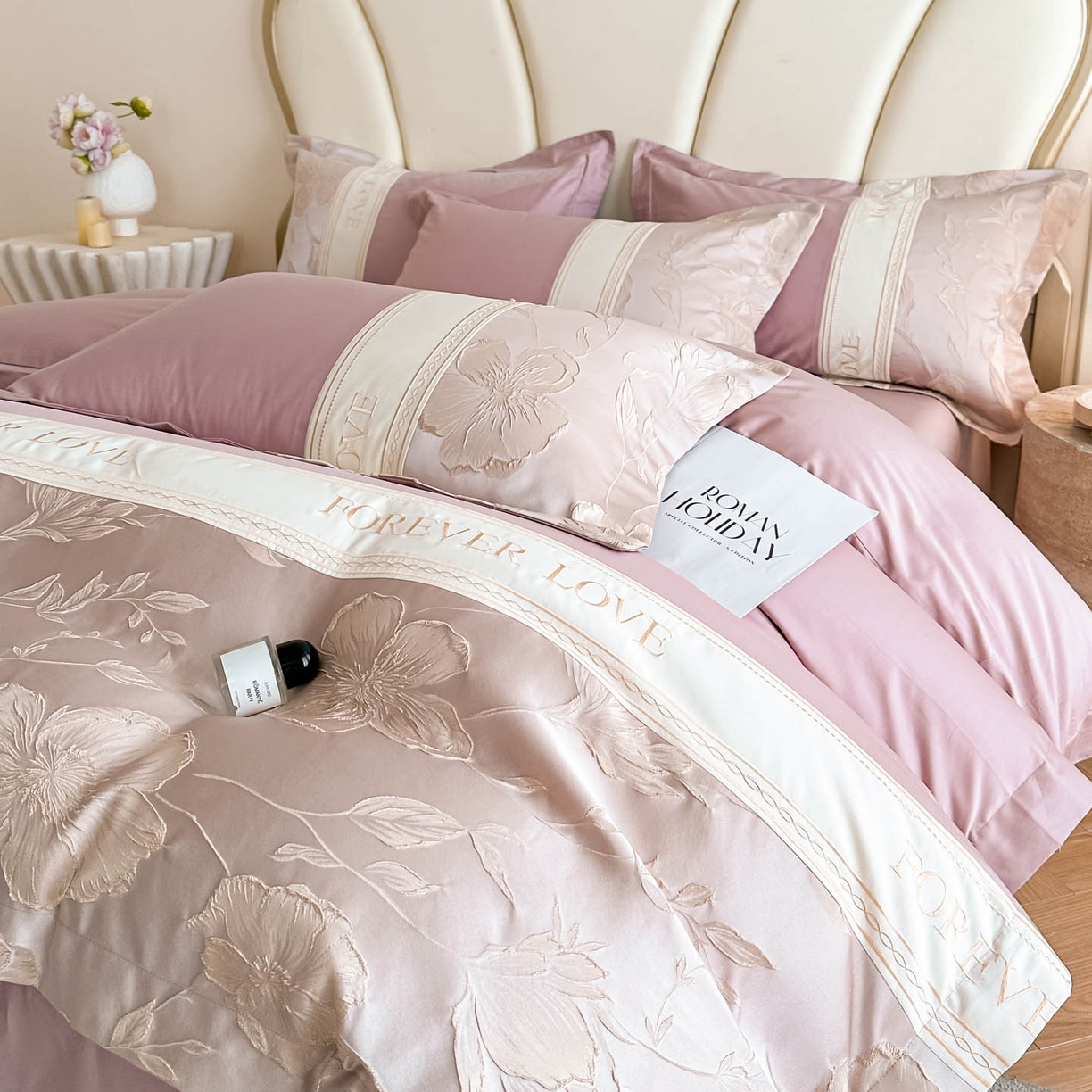 91家纺网 家纺一手货源 找家纺 （总）犇牛仓储供应链 2026春夏新款浮雕刺绣四件套-浮光韵梦