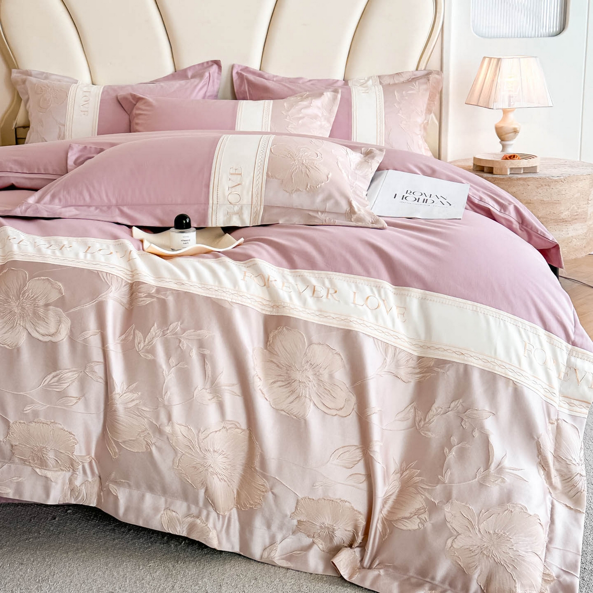 91家纺网 家纺一手货源 找家纺 （总）犇牛仓储供应链 2026春夏新款浮雕刺绣四件套-浮光韵梦