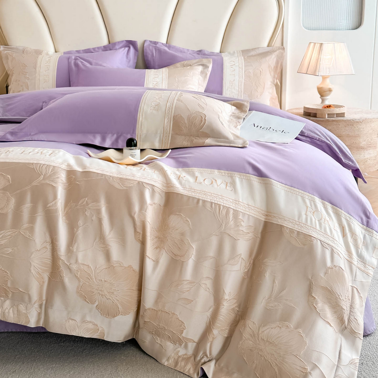 91家纺网 家纺一手货源 找家纺 犇牛仓储供应链 2026春夏新款浮雕刺绣四件套-浮光韵梦 浮光韵梦-星月紫