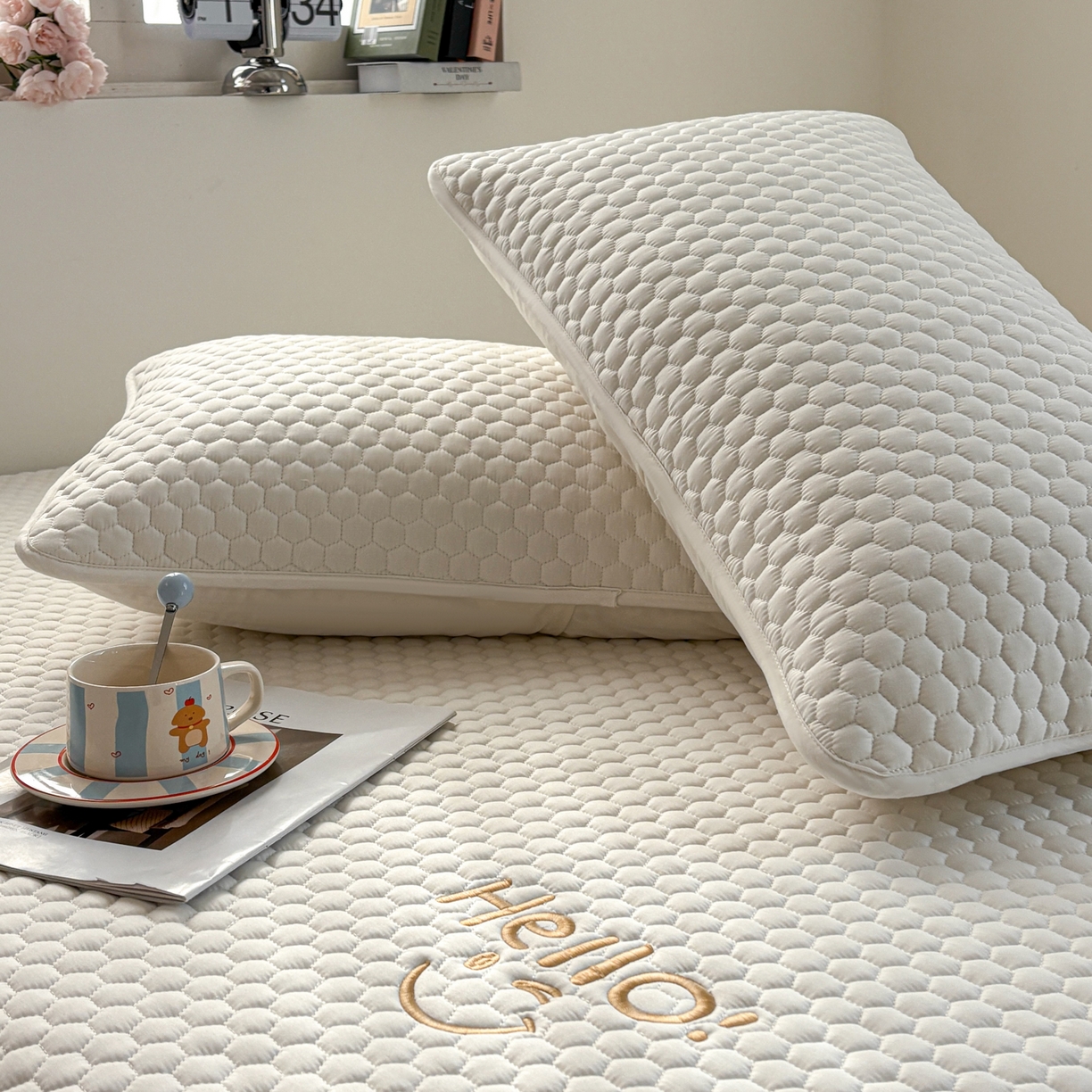 91家纺网 家纺一手货源 找家纺 （总）居眠 2026新款微笑全棉夹棉单枕套枕套单件