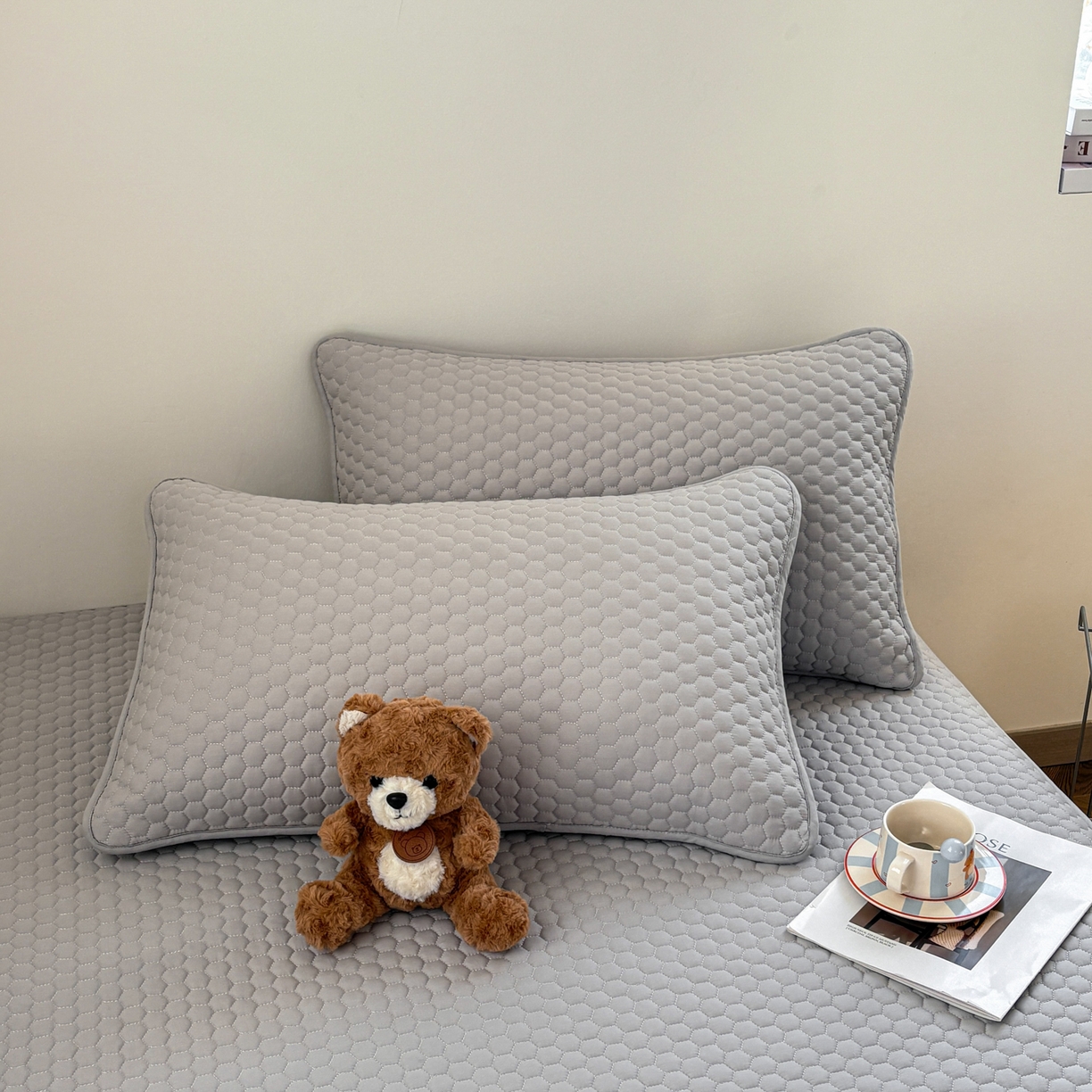 91家纺网 家纺一手货源 找家纺 （总）居眠 2026新款微笑全棉夹棉单枕套枕套单件