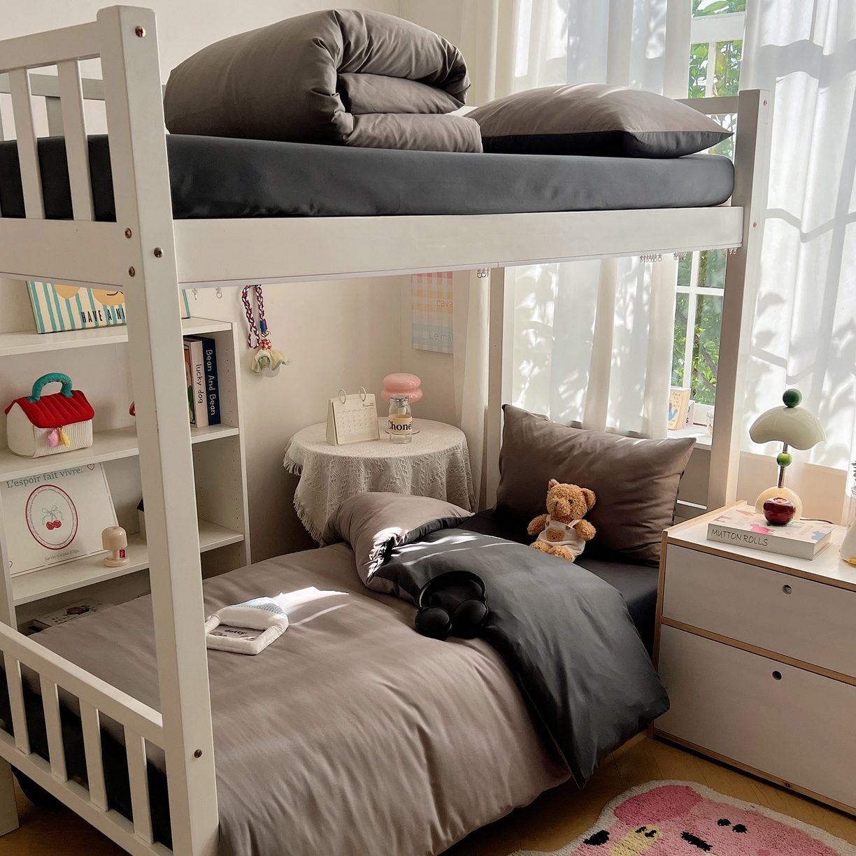 91家纺网 家纺一手货源 找家纺 缦绣阁家纺 2026新款亲肤水洗棉纯色四件套床单被罩被套单件学生宿舍上下铺单人三件套 浅灰深灰