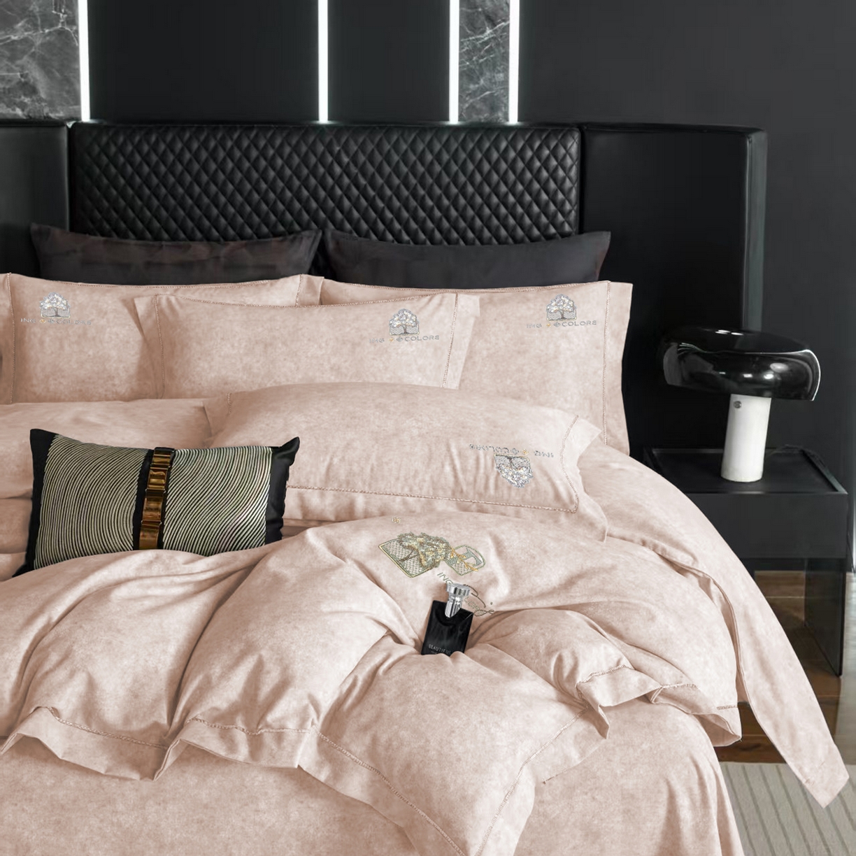 91家纺网 家纺一手货源 找家纺 （总）玖玖爱家纺 2026新款波尔卡全棉全工艺AB版刺绣四件套