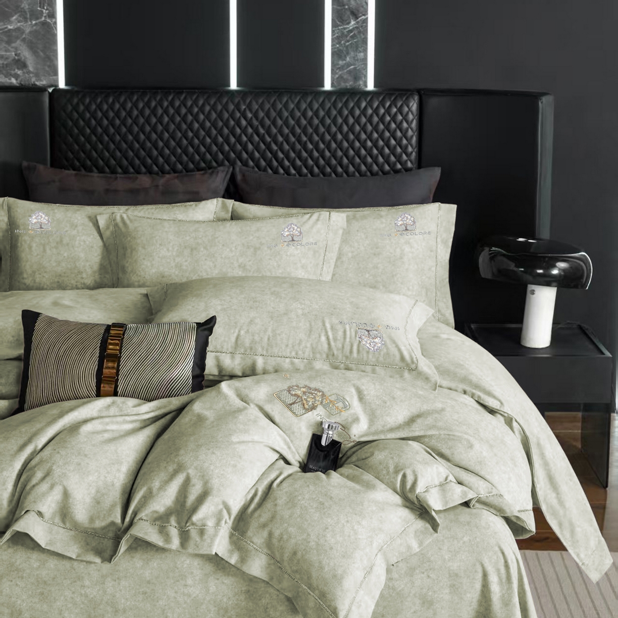 91家纺网 家纺一手货源 找家纺 （总）玖玖爱家纺 2026新款波尔卡全棉全工艺AB版刺绣四件套