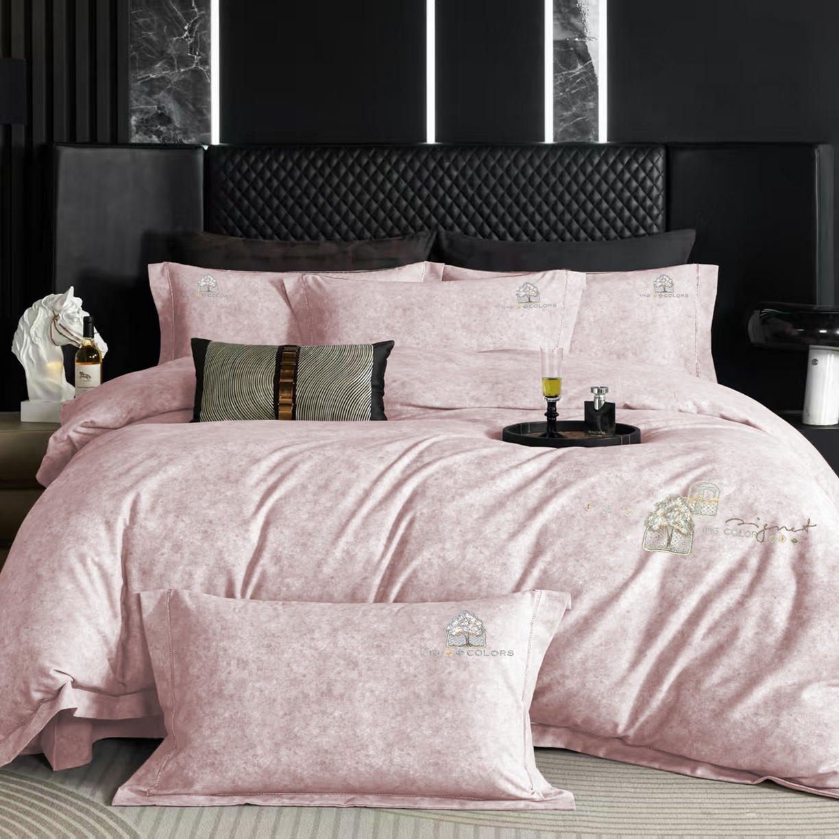 91家纺网 家纺一手货源 找家纺 （总）玖玖爱家纺 2026新款波尔卡全棉全工艺AB版刺绣四件套