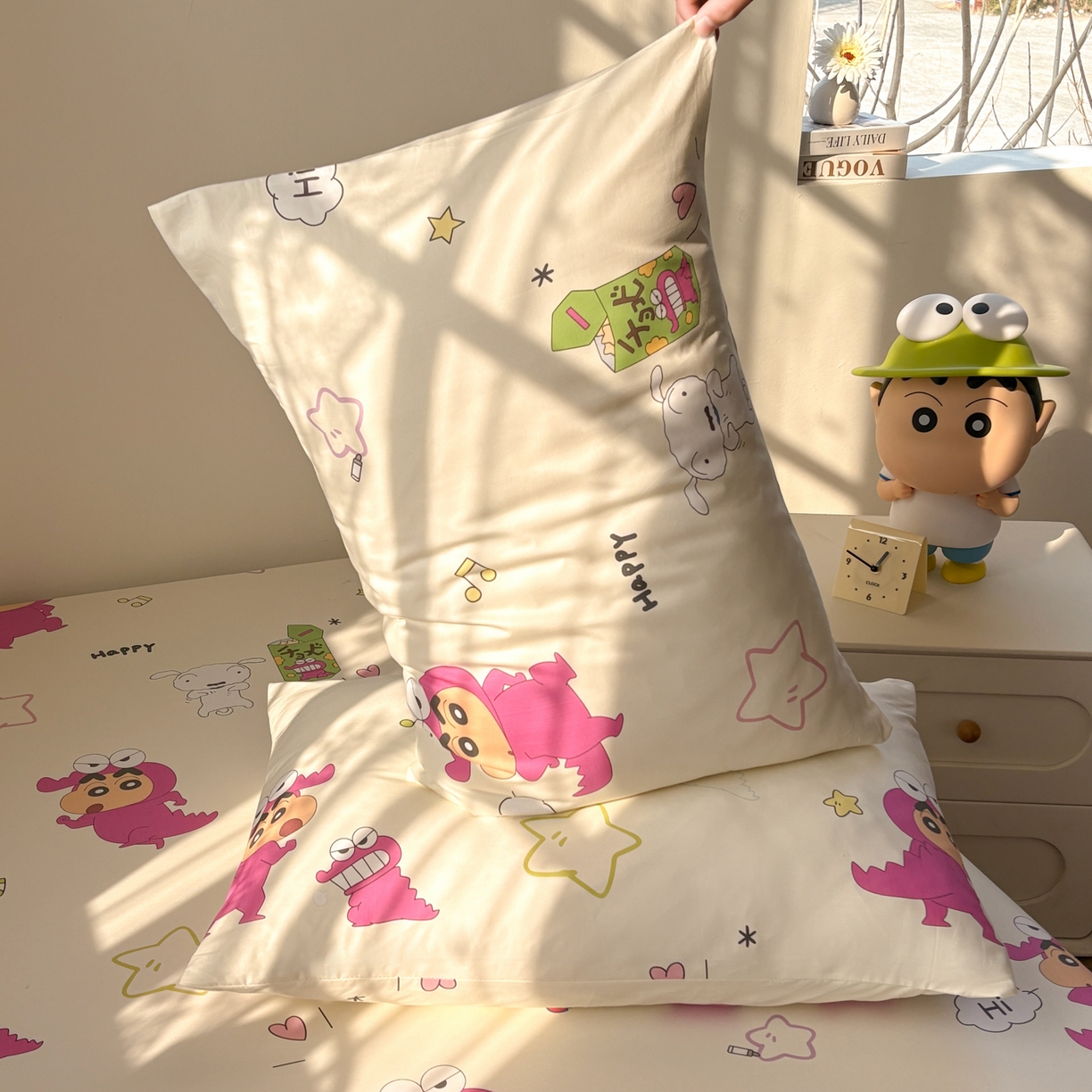 91家纺网 家纺一手货源 找家纺 （总）居眠 2026新款全棉纯棉印花单层蜡笔小新单枕套枕套单件