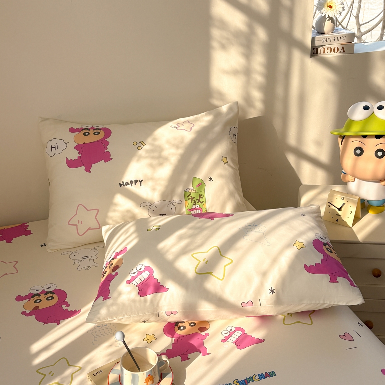 91家纺网 家纺一手货源 找家纺 （总）居眠 2026新款全棉纯棉印花单层蜡笔小新单枕套枕套单件,百变小新,蓝格小新,小新派对,幸运小新,休闲小新