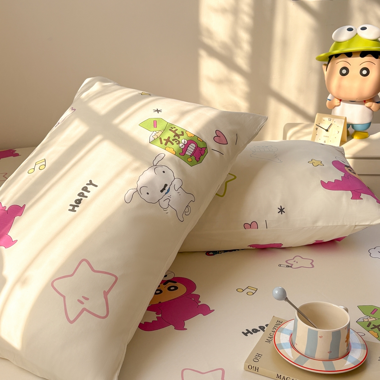 91家纺网 家纺一手货源 找家纺 （总）居眠 2026新款全棉纯棉印花单层蜡笔小新单枕套枕套单件