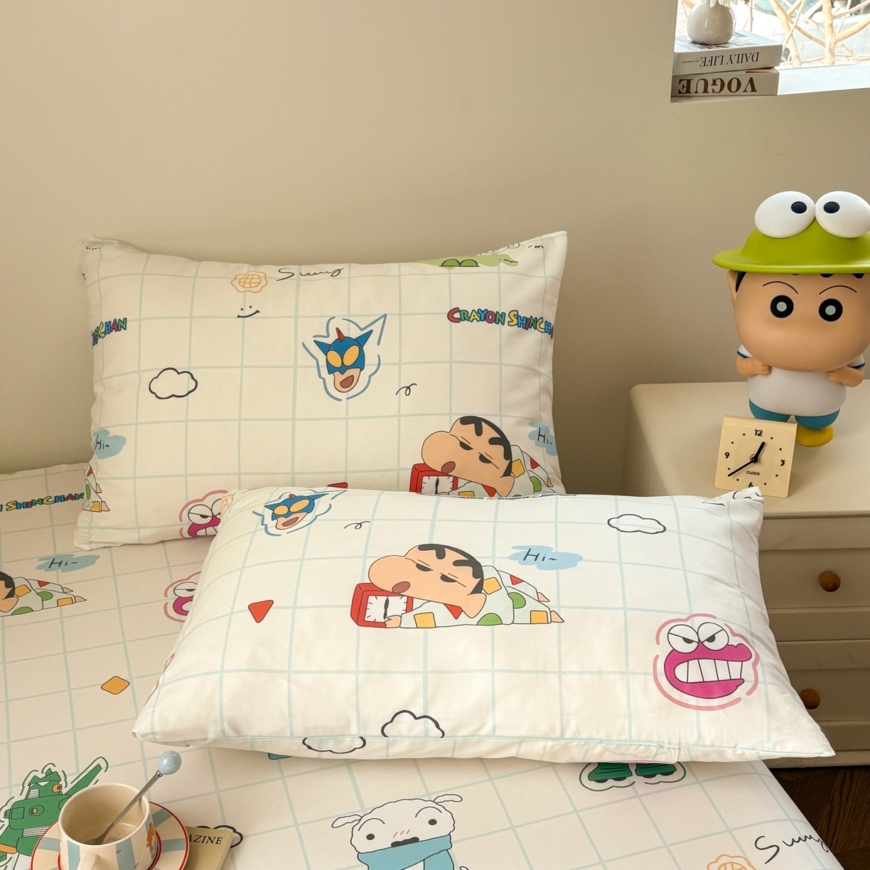 91家纺网 家纺一手货源 找家纺 （总）居眠 2026新款全棉纯棉印花单层蜡笔小新单枕套枕套单件