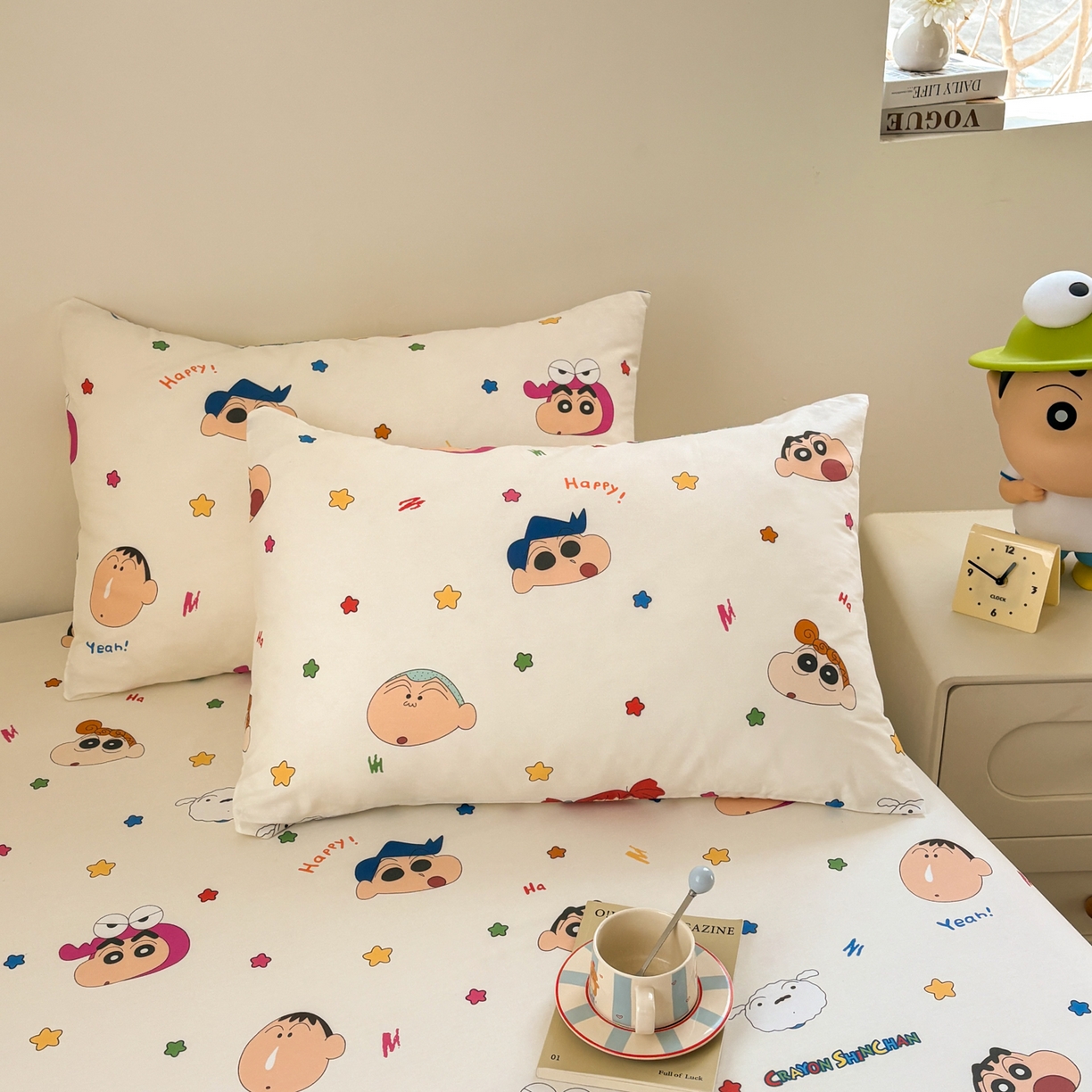 91家纺网 家纺一手货源 找家纺 （总）居眠 2026新款全棉纯棉印花单层蜡笔小新单枕套枕套单件