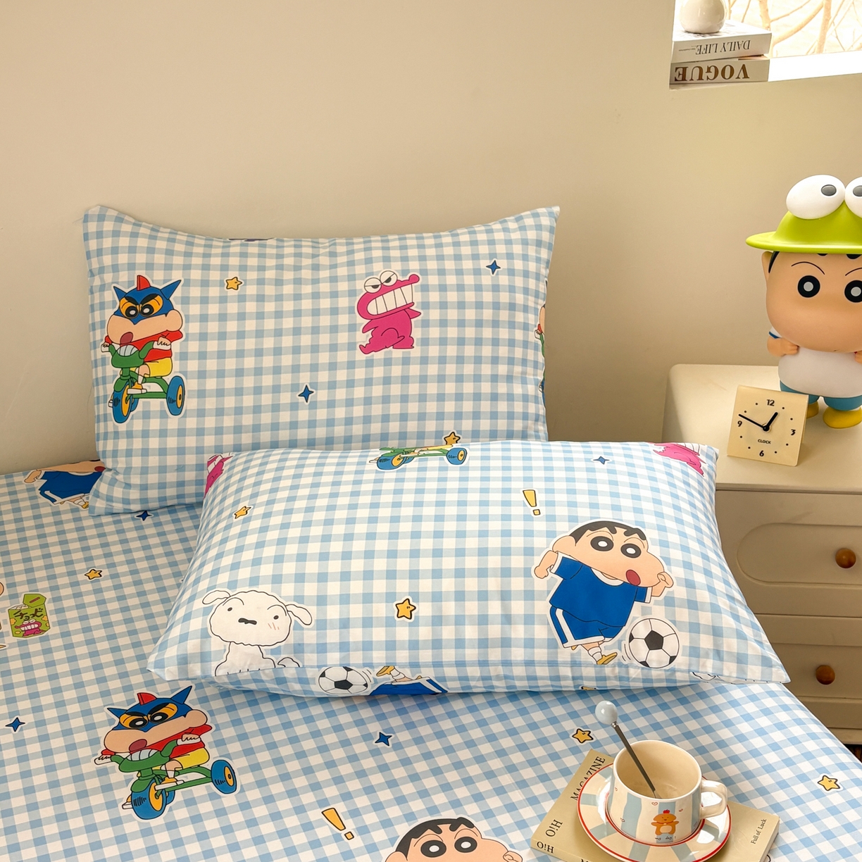 91家纺网 家纺一手货源 找家纺 （总）居眠 2026新款全棉纯棉印花单层蜡笔小新单枕套枕套单件