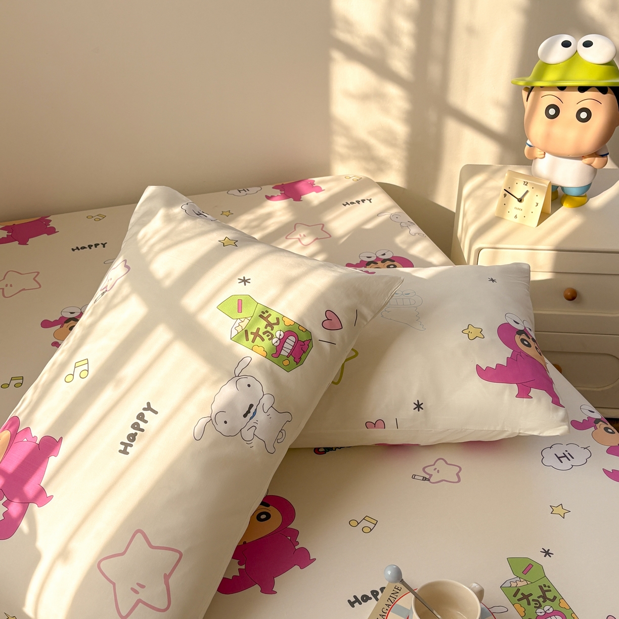 91家纺网 家纺一手货源 找家纺 （总）居眠 2026新款全棉纯棉印花单层蜡笔小新单床笠床笠单件