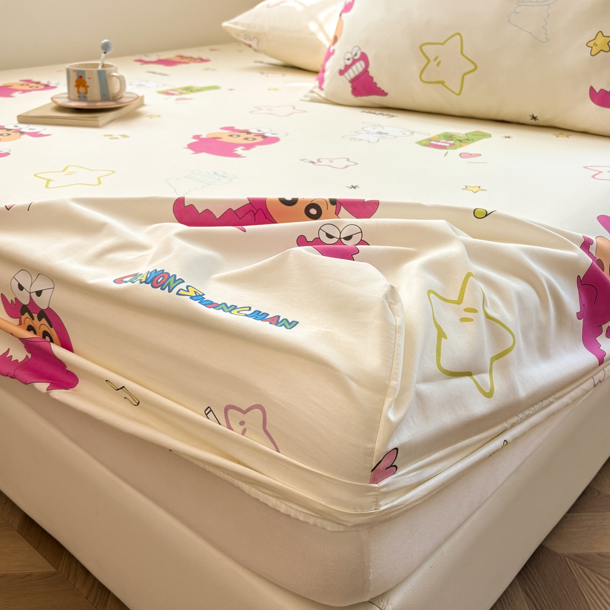 91家纺网 家纺一手货源 找家纺 （总）居眠 2026新款全棉纯棉印花单层蜡笔小新单床笠床笠单件