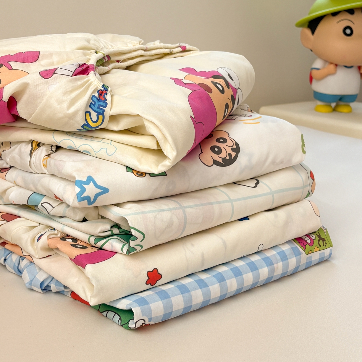 91家纺网 家纺一手货源 找家纺 （总）居眠 2026新款全棉纯棉印花单层蜡笔小新单床笠床笠单件