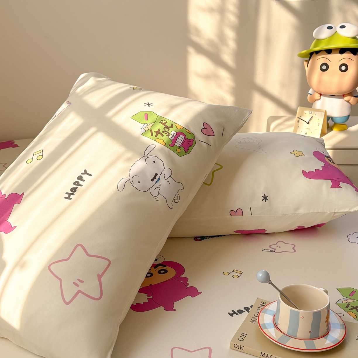 91家纺网 家纺一手货源 找家纺 居眠 2026新款全棉纯棉印花单层蜡笔小新单床笠床笠单件 百变小新