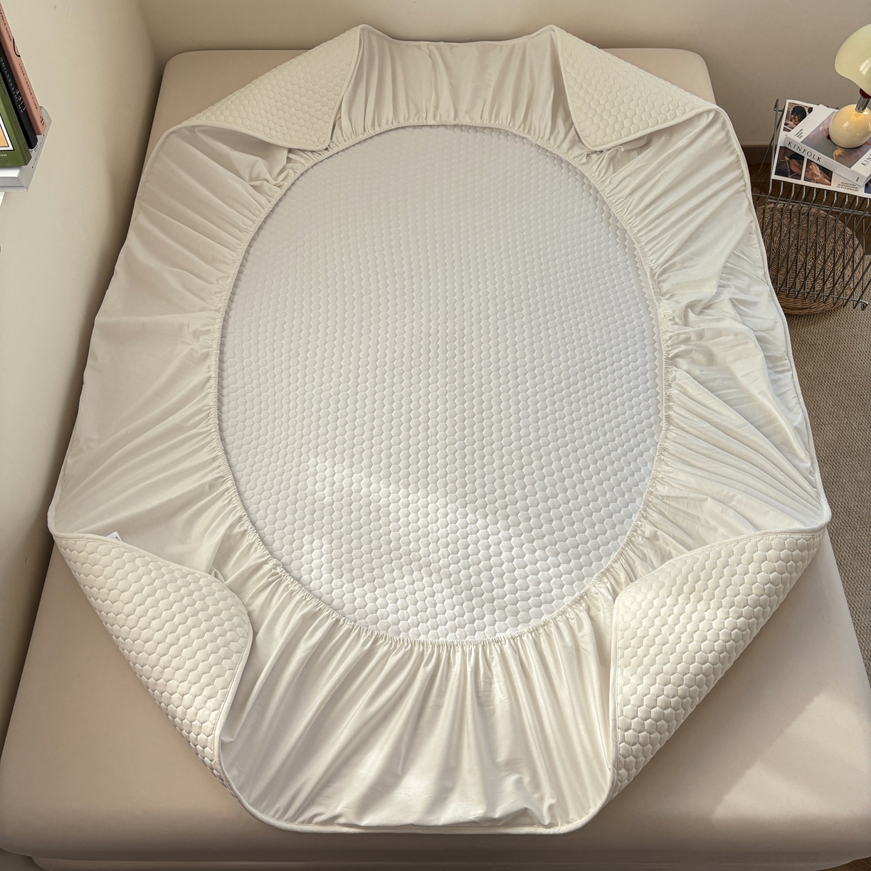 91家纺网 家纺一手货源 找家纺 （总）居眠 2026新款微笑全棉夹棉单床笠床笠单件