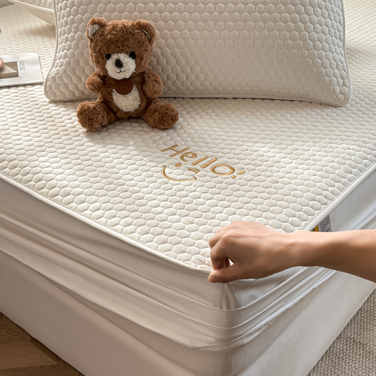 91家纺网 家纺一手货源 找家纺 （总）居眠 2026新款微笑全棉夹棉单床笠床笠单件