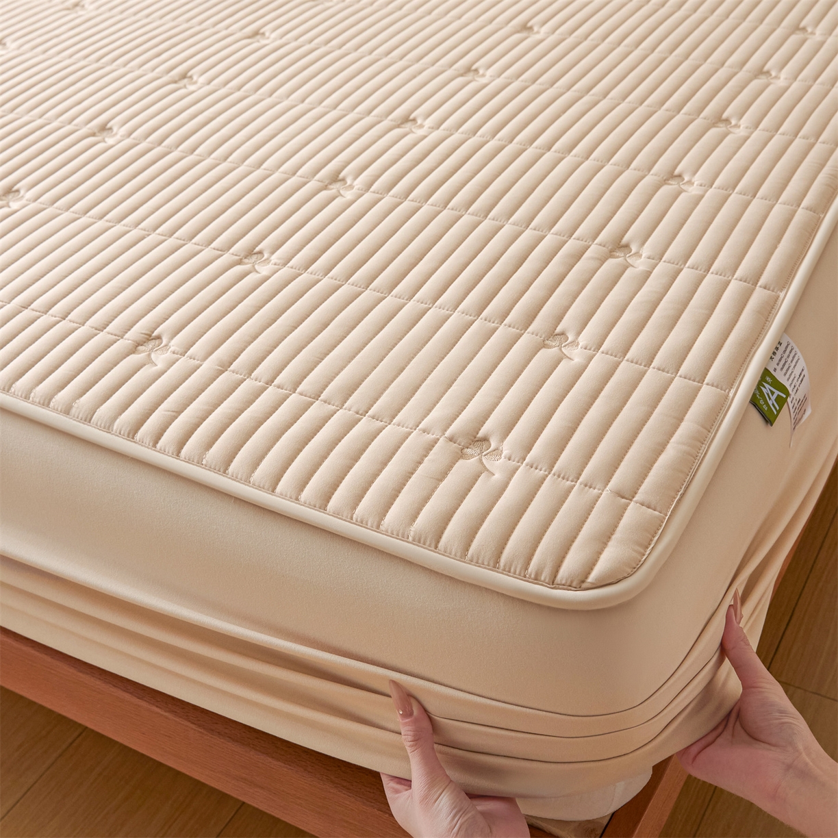 91家纺网 家纺一手货源 找家纺 居眠 2026新款三叶草刺绣棉花防水单床笠床笠单件 三叶草-卡