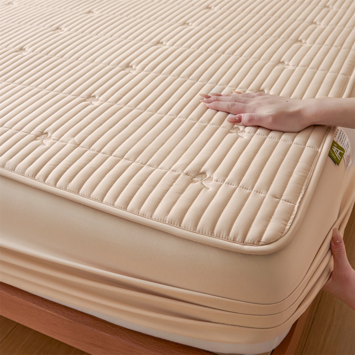 91家纺网 家纺一手货源 找家纺 居眠 2026新款三叶草刺绣棉花防水单床笠床笠单件 三叶草-卡