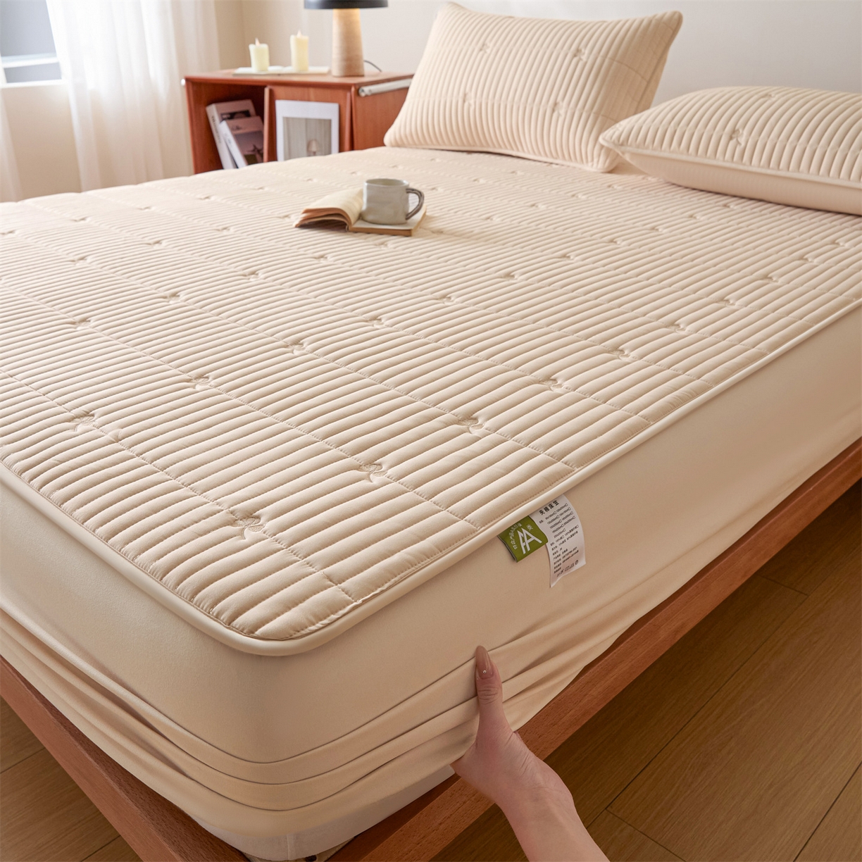 91家纺网 家纺一手货源 找家纺 居眠 2026新款三叶草刺绣棉花防水单床笠床笠单件 三叶草-卡