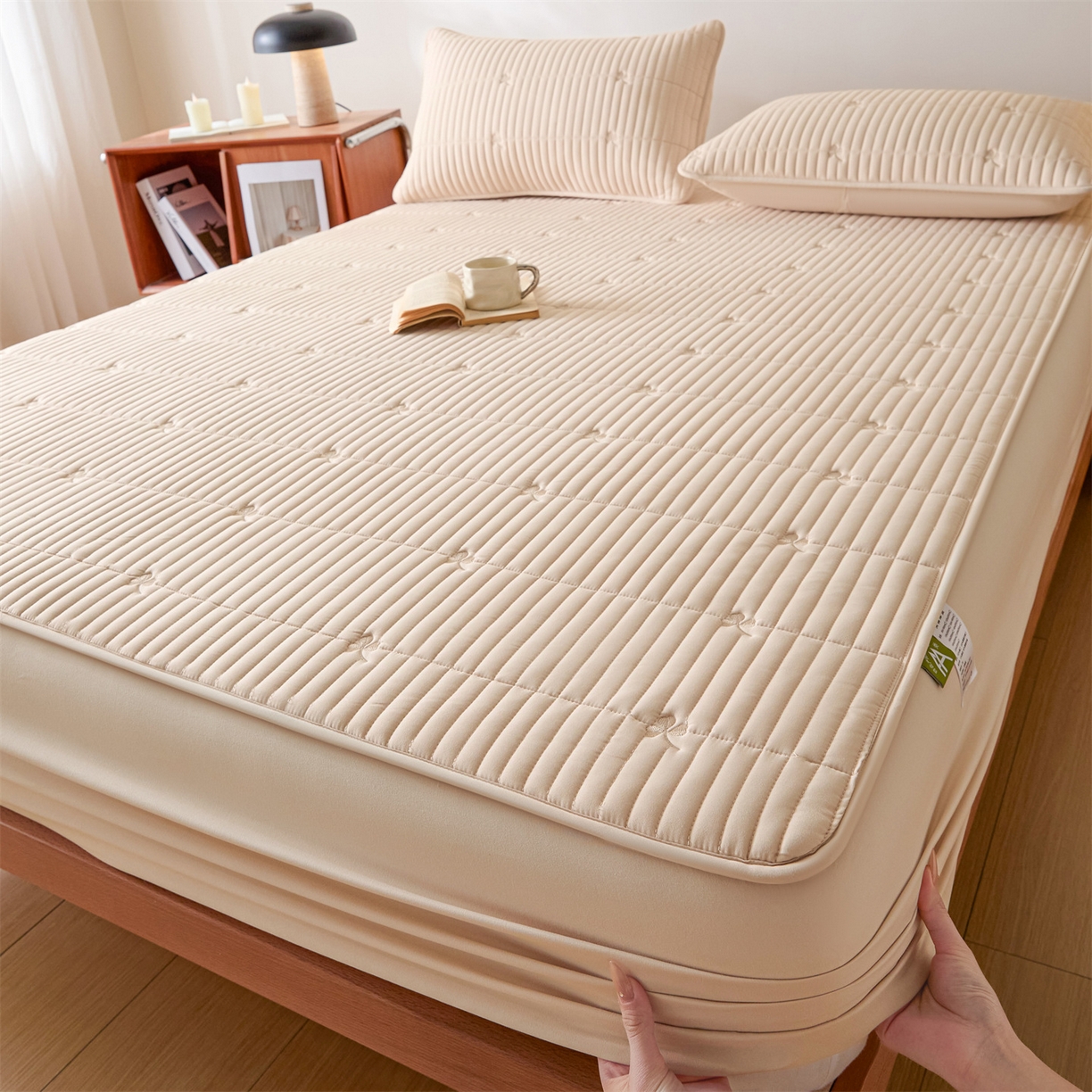 91家纺网 家纺一手货源 找家纺 居眠 2026新款三叶草刺绣棉花防水单床笠床笠单件 三叶草-卡