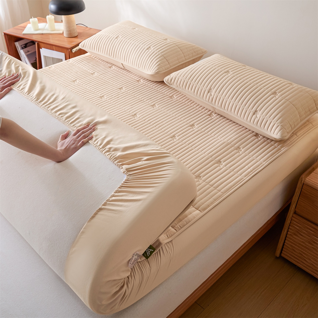 91家纺网 家纺一手货源 找家纺 居眠 2026新款三叶草刺绣棉花防水单床笠床笠单件 三叶草-卡