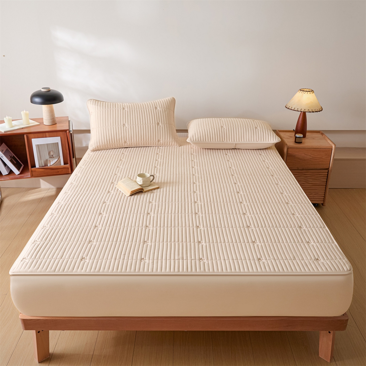 91家纺网 家纺一手货源 找家纺 居眠 2026新款三叶草刺绣棉花防水单床笠床笠单件 三叶草-卡