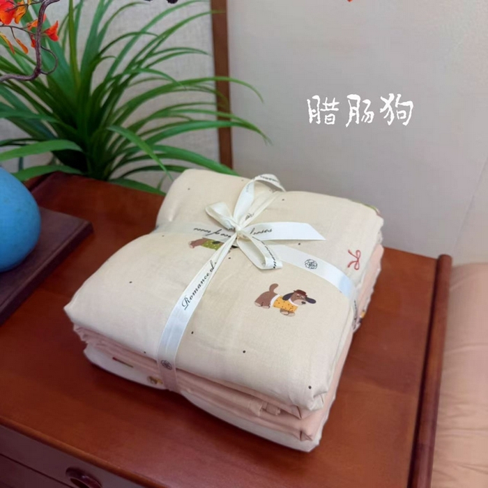 91家纺网 家纺一手货源 找家纺 （总）优品阁 2025新款全棉A类双层纱四件套