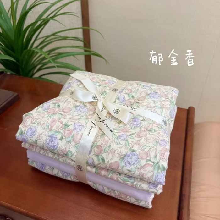 91家纺网 家纺一手货源 找家纺 （总）优品阁 2025新款全棉A类双层纱四件套