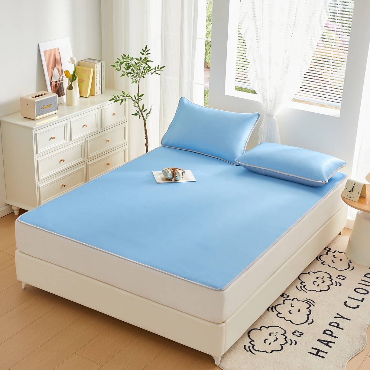 91家纺网 家纺一手货源 找家纺 （总）优莱床垫 2026新款冰丝复合抗菌凉席床裙款